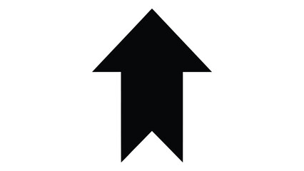 Fototapeta premium A simple black arrow pointing upwards against a white background