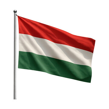 PNG Hungarian flag waving elegantly.