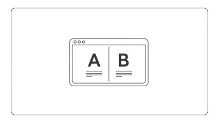 A simple split screen test design featuring letters a and b outlined in black © MDMEHEDI