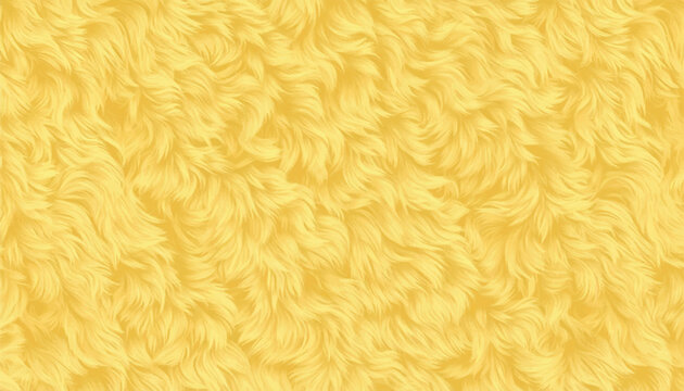 Soft yellow sheepskin fur texture with fluffy flowing strands and rich depth. Warm and vibrant background for fashion, textiles, packaging, and creative designs. Cozy, playful, and modern aesthetic.
