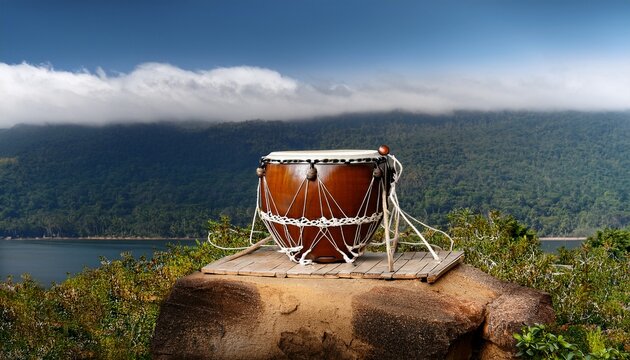 isolated atabaque drum