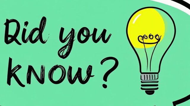 Green outlined speech bubble containing Did you Know phrase with small glowing light symbol