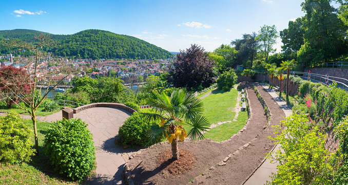 recreational area philosophers garden, above tourist resort Heidelberg, germany