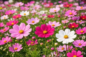 Obraz premium Cosmos flower blossom in garden 