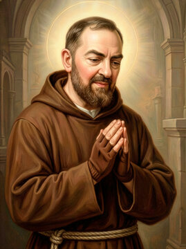 S&atilde;o Padre Pio de Pietrelcina - Saint Padre Pio of Pietrelcina Statue Catholic Religious Art