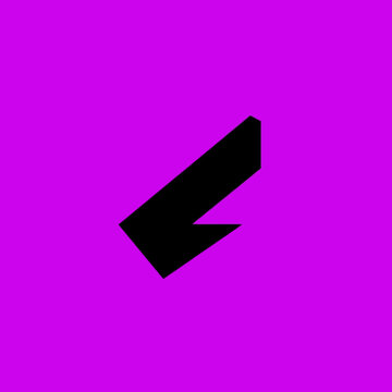 Abstract Black Geometric Shape on Vibrant Purple Background.