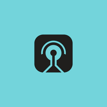 Abstract minimalist logo design representing technology and connection.