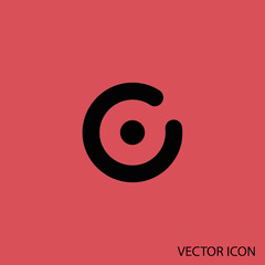 Obraz premium Abstract Circular Icon with Central Dot and Open Curve.