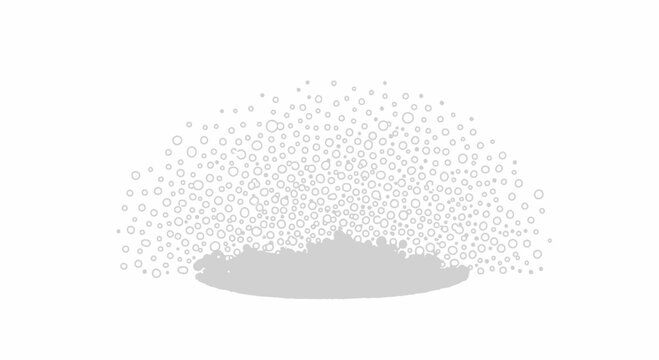 Abstract Foam and Bubbles Illustration, White Soap Suds or Effervescent Fizz Vector Graphic on White Background