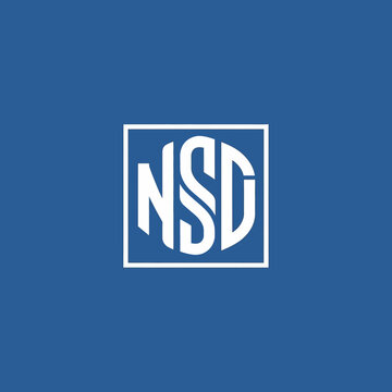 Monogram of NSD letters inside a square frame.