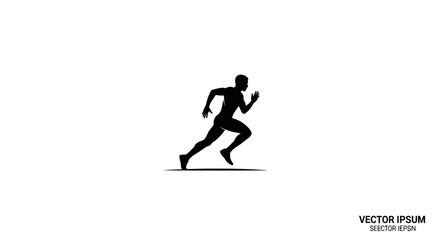 Obraz premium Silhouette of a runner in motion against a white background.
