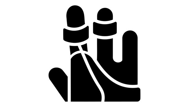 Finger support splint icon for medical injury protection and immobilization