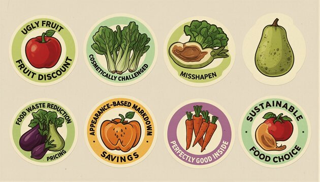 Ugly Fruit Stickers Collection