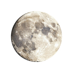 Naklejka premium Detailed illustration of the moon on a white backdrop evoking lunar exploration