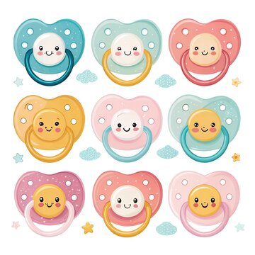 Cute Baby Pacifiers Colorful Heart Shaped Soothers Infant Teethers Newborn Essentials