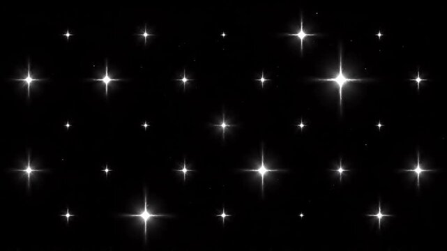 Bright stars twinkling on dark background