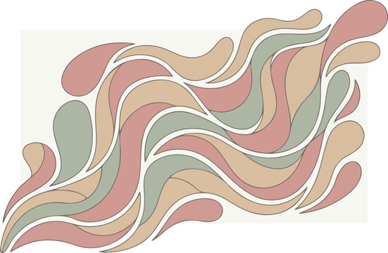 Abstract flowing shapes in pastel colors, artistic design element.