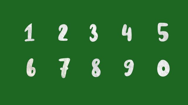 Hand Drawn Doodle Numbers 1 to 10 2D Animation Green Screen Asset | Counting Numbers Motion Overlay | Fun Hand-Drawn Counting Animation for Education Videos