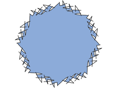 zig zag frame blue fill