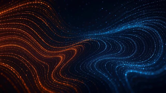 Abstract Digital Stream: Dynamic, flowing digital streams of light dance across a dark canvas, creating a mesmerizing display of motion, perfect for conveying energy and futuristic concepts.