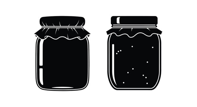 Two black glass jars with lids a striking visual silhouette