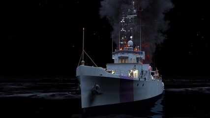 艦艇　3DCGレンダリング © tsuneomp