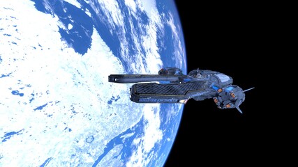 宇宙船と地球　3DCGレンダリング © tsuneomp