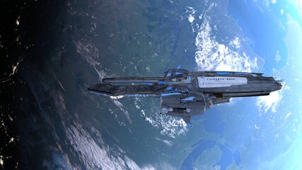 宇宙船と地球　3DCGレンダリング © tsuneomp