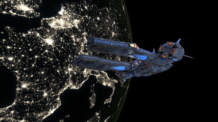 宇宙船と地球　3DCGレンダリング © tsuneomp