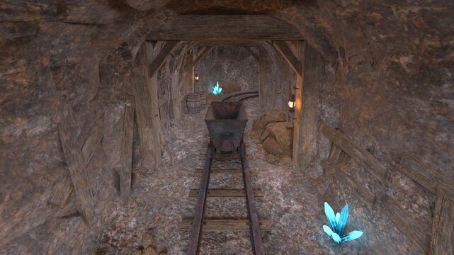 採掘鉱山　3DCGレンダリング