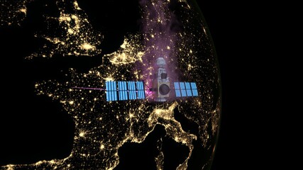 人工衛星と地球　3DCGレンダリング © tsuneomp