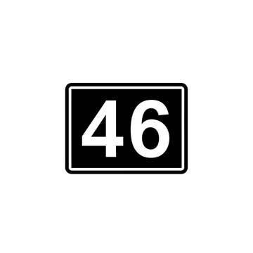Number 46 on a Black Sign