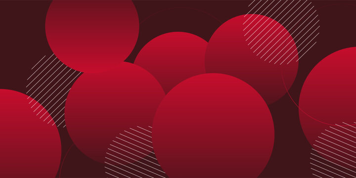 abstract bright red circle background template with shadow and red lines. Futuristic background with simple pattern design. Vector eps10