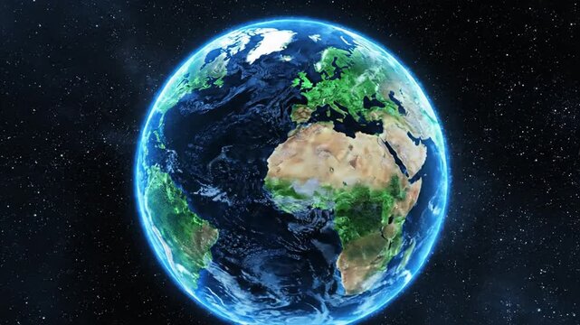 Earth from Space: A stunning perspective of Earth, captured from space, highlighting the planet's vast oceans, continents, and swirling cloud formations.