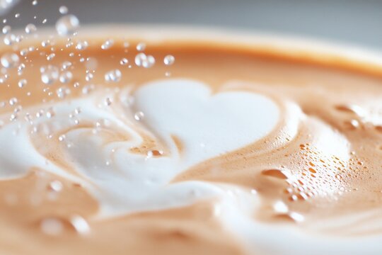 Coffee cup with heart design.