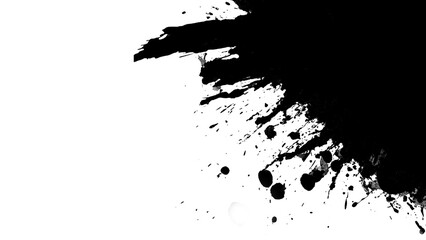Obraz premium Abstract Black Paint Splatter Brush with Transparent Background