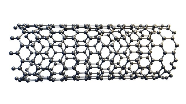 Detailed 3D Render of a Carbon Nanotube Molecular Structure Isolated on White Background