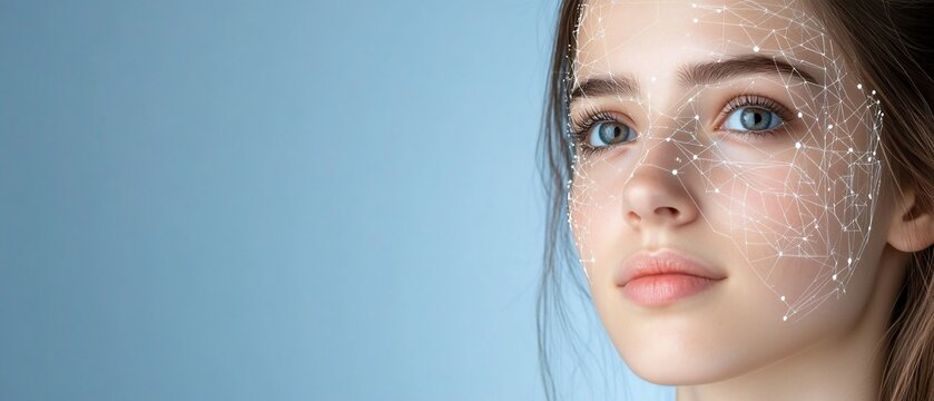 Woman with freckles on face.