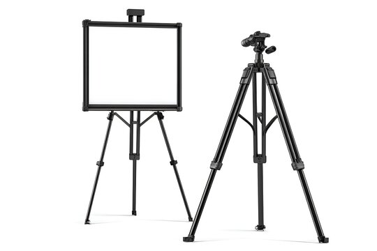 Photography Equipment Tripod and Lightbox Setup.