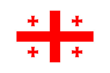 Fototapeta premium Georgia flag nation symbol country official standard white red crosses pan georgian design on transparent background