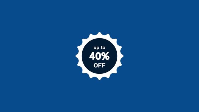 Sale Promotion Up To Forty Percent Off With Starburst Badge On Deep Blue Background With Water Reflection Effect