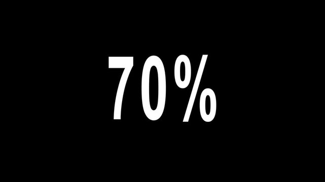 abstract 70 percent animation on black background 4k video...