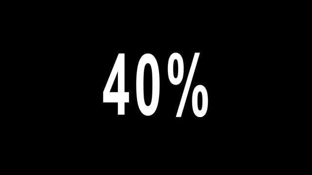 abstract 40 percent animation on black background 4k video...