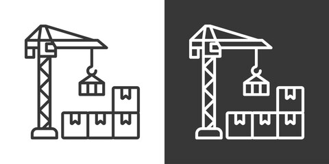 Naklejka premium Cargo Handling Icon Set Vector Collection Isolated In Black And White