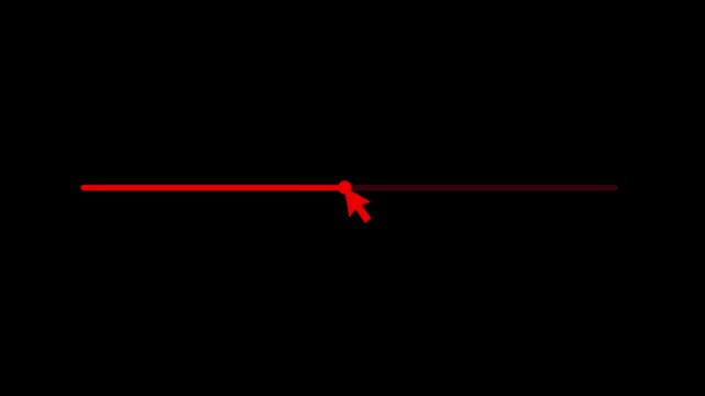 Mouse cursor slide over click volume up button on black Background. Mouse Cursor Clicks Volume Up. Device Screen View of Cursor Sliding Increase Sound to Music Song Track or Video Media Player 4k...