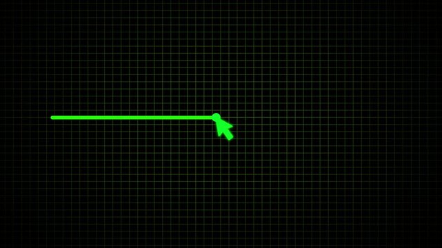 Mouse cursor slide over click volume up gried button on syan Background. Mouse Cursor Clicks Volume Up. Device Screen View of Cursor Sliding Sound to Music Song Track or Video Media Player 4k...