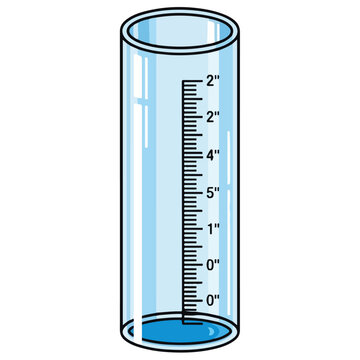 Imperial Graduated Measuring Cylinder Flat Vector Illustration