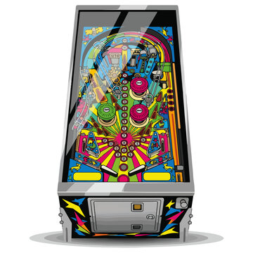 vibrant retro pinball arcade machine vector graphic design