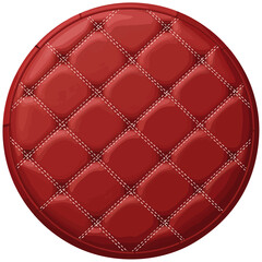 Fototapeta premium Red Tufted Leather Round Upholstery Vector Texture