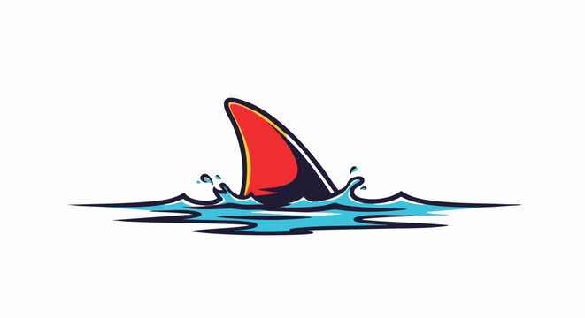 Shark Fin Emerging from Ocean Waves, a Symbol of Marine Life.